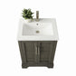 24 Inch Single Sink Bathroom Vanity in Gray with Ceramic Sink and Countertop - Vanity Art VA5024-SG