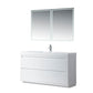 60 Inch Single Sink Bathroom Vanity in White with Resin Top - Vanity Art VA6060WF