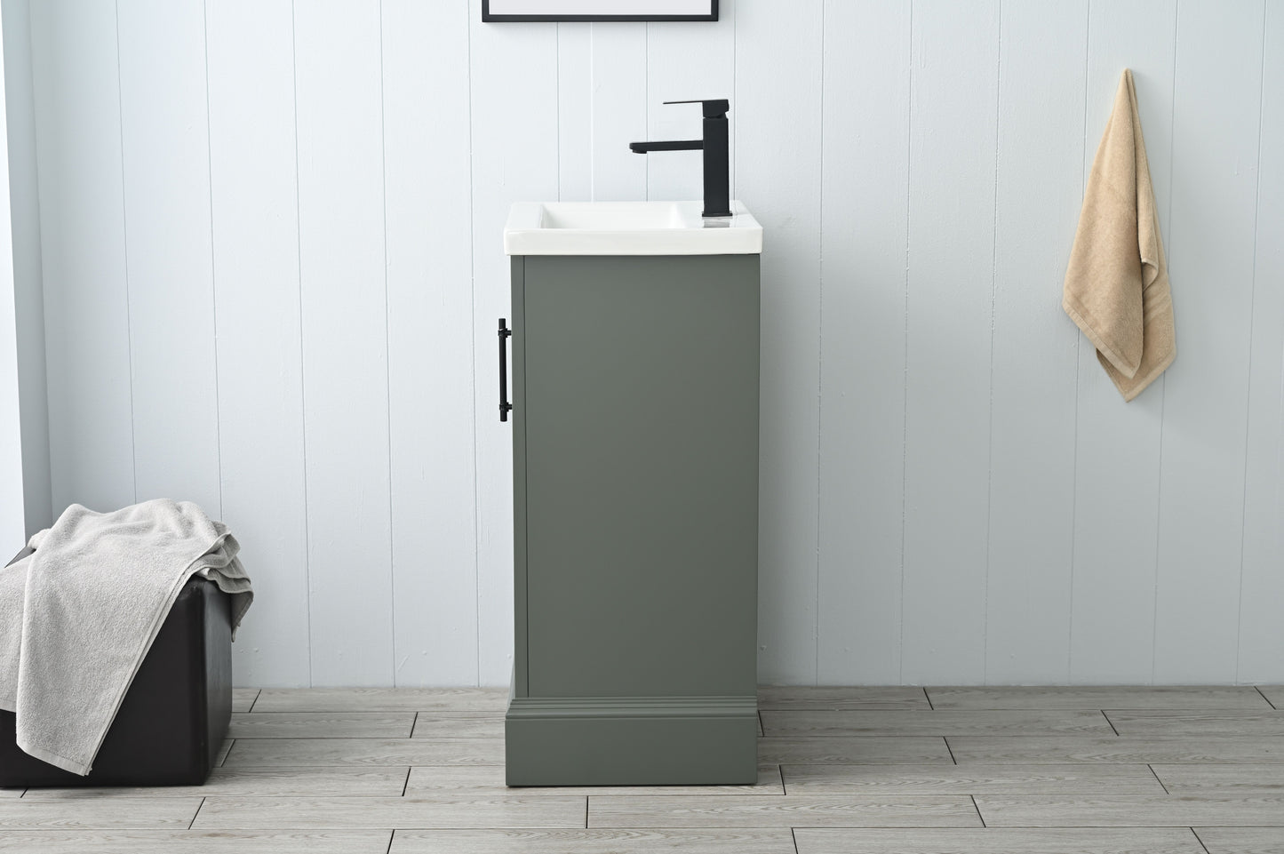 20 Inch Single Sink Bathroom Vanity in Vintage Green with Ceramic Sink and Countertop - Vanity Art VA5020-VG