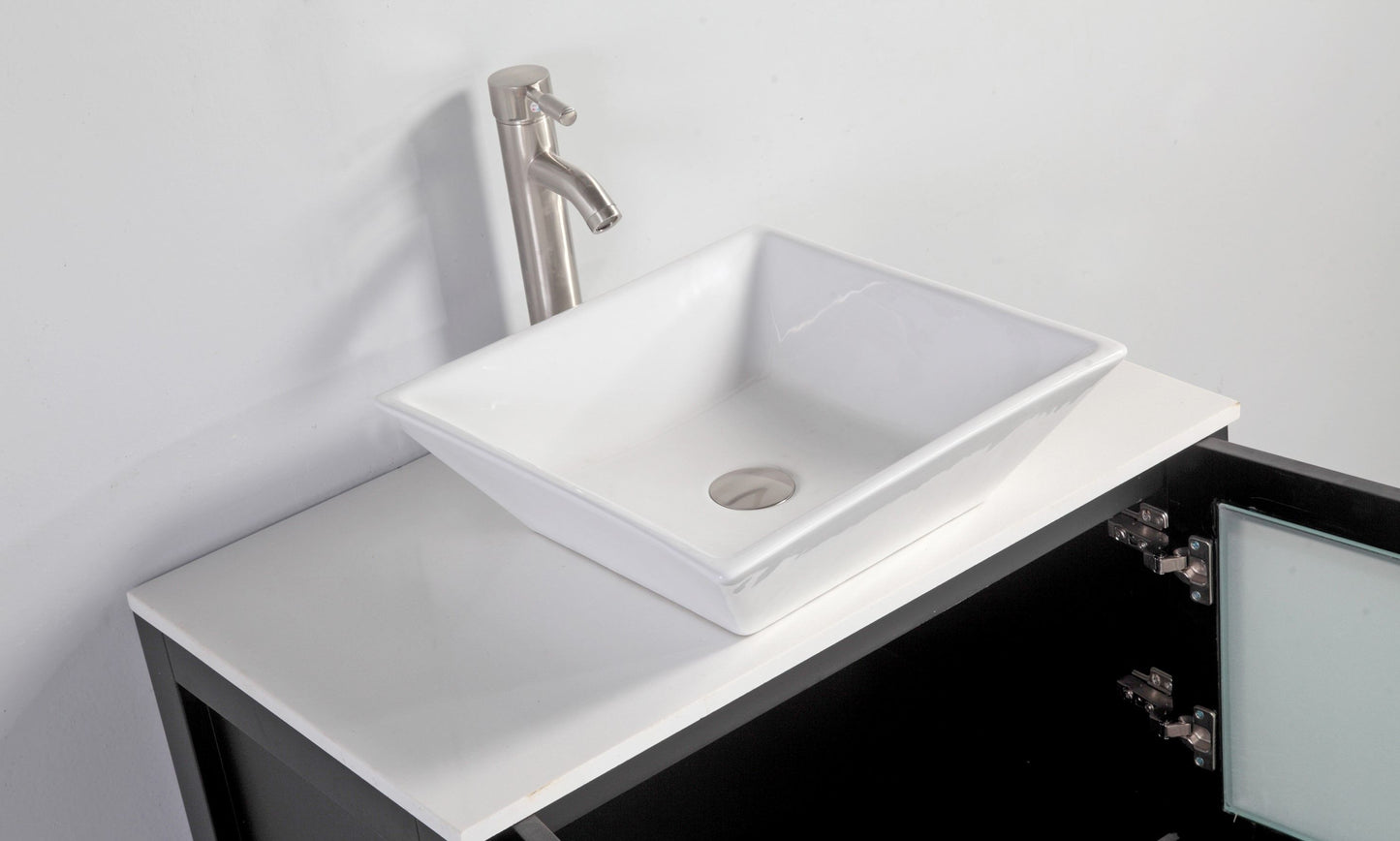 48 Inch Single Sink Bathroom Vanity in Espresso with Marble Countertop - Vanity Art VA3136-48E