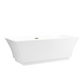 67 Inch Freestanding White Acrylic Bathtub with Overflow And Pop-Up Drain - Vanity Art VA6817-L-TG