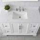 48 Inch Single Sink Bathroom Vanity in White with Marble Countertop & Backsplash - Vanity Art VA5048-W