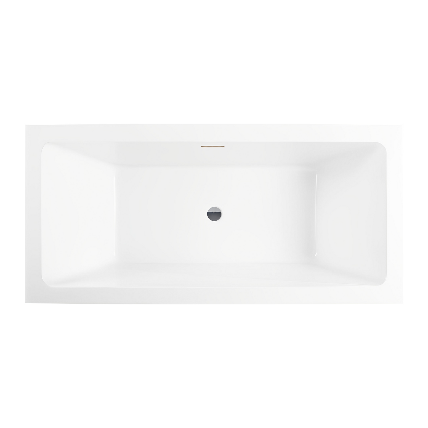 67 Inch Freestanding White Acrylic Bathtub with Overflow And Pop-Up Drain - Vanity Art VA6817-L-PC