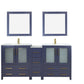 72 Inch Double Sink Bathroom Vanity in Blue with Ceramic Countertop - Vanity Art VA3030-72B