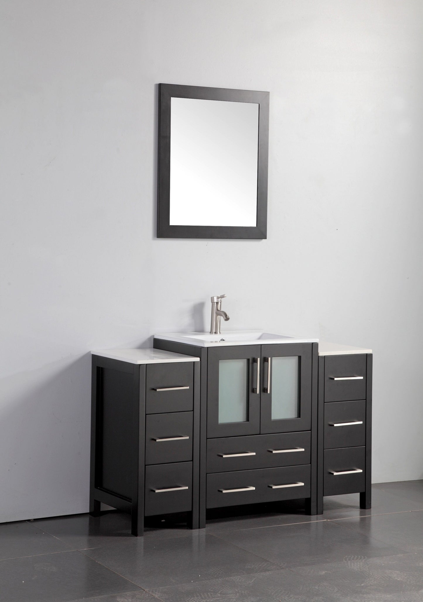 48 Inch Single Sink Bathroom Vanity in Espresso with Ceramic Countertop - Vanity Art VA3024-48E