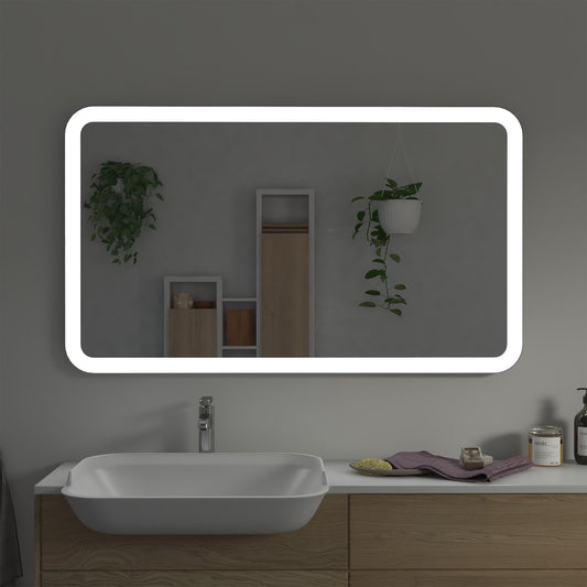 Rectangular 47.5 Inch x 27.5 Inch LED Mirror with Touch Sensor - Vanity Art VA59R