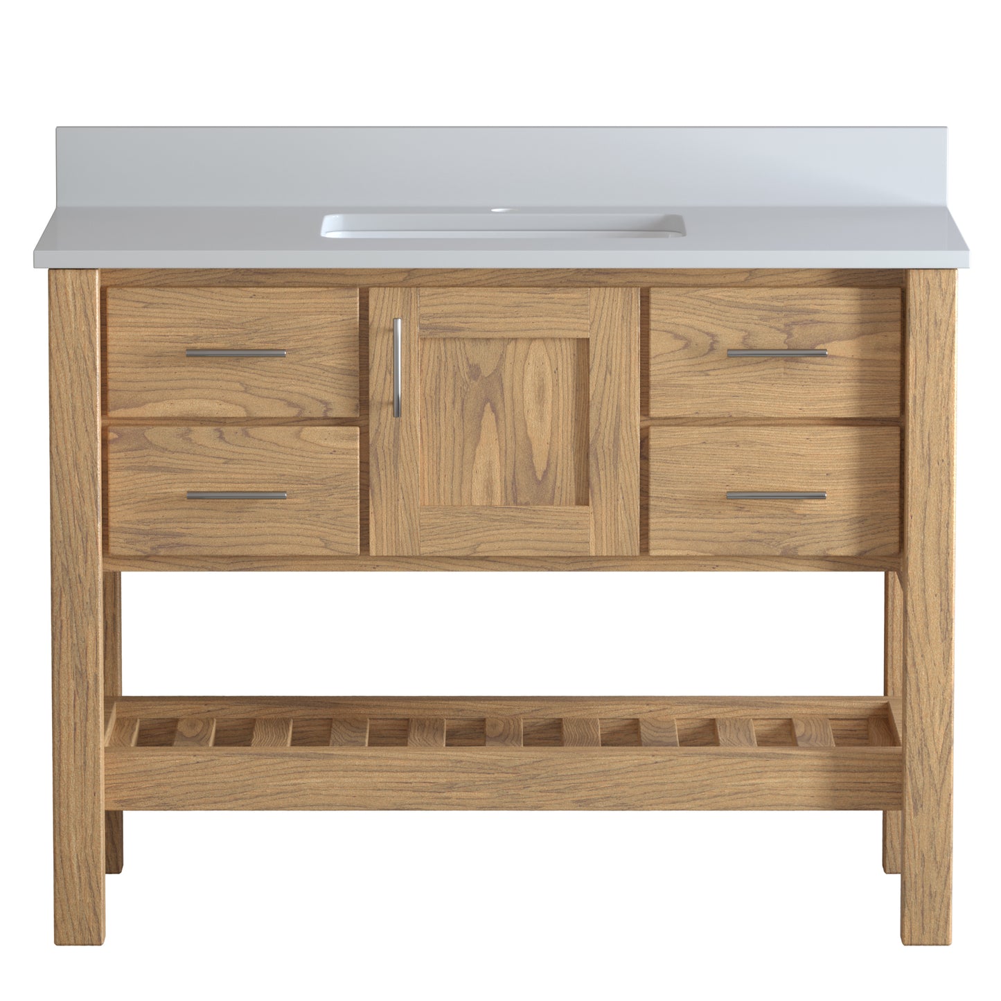 USA Patriot 48 Inch Oak Bathroom Vanity - White Counter - P48-WHITE