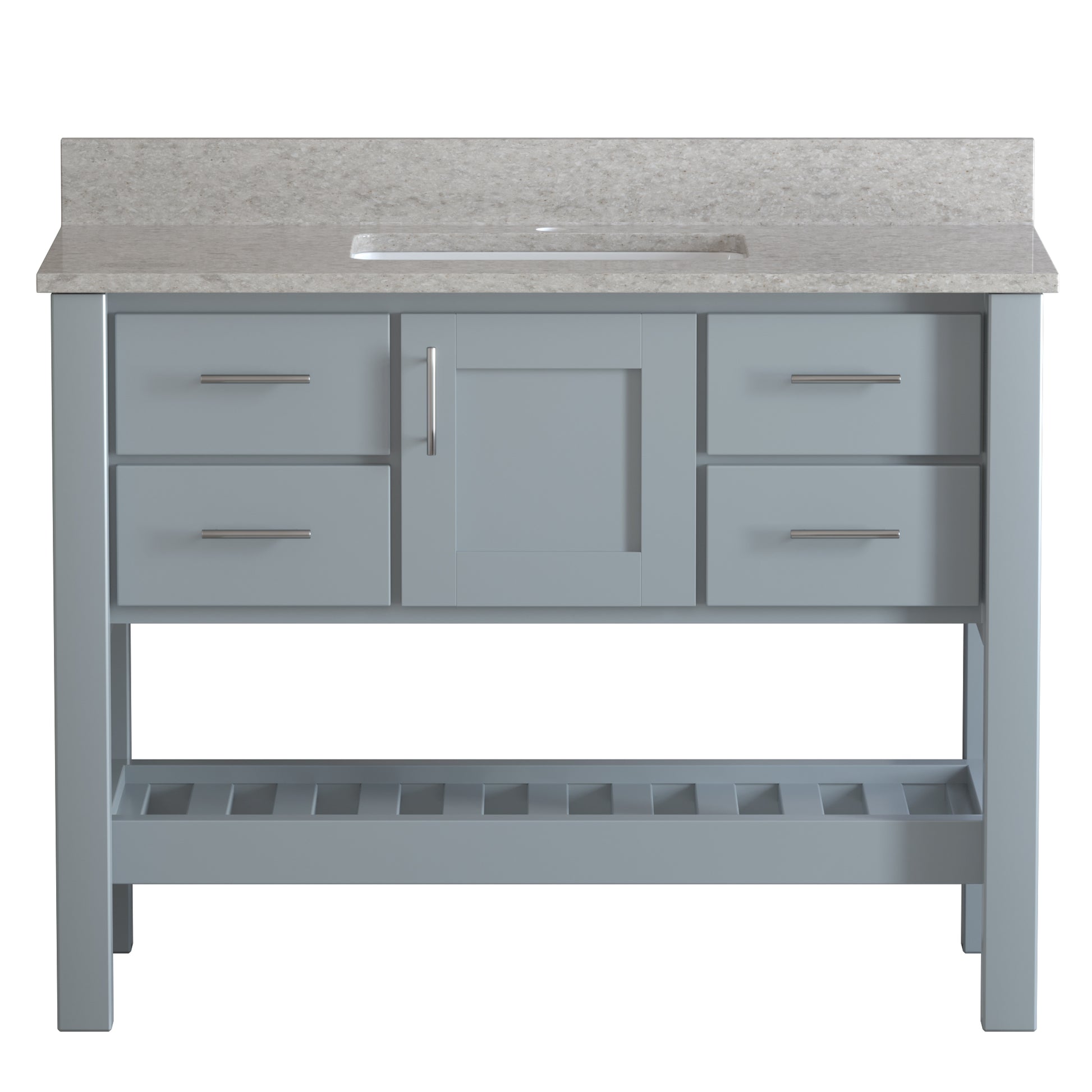 USA Patriot 48 Inch Gray Bathroom Vanity – Olympus Counter - P48G-OLYMPUS