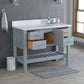 USA Patriot 48 Inch Gray Bathroom Vanity - White Counter - P48G-WHITE