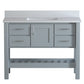 USA Patriot 48 Inch Gray Bathroom Vanity - White Counter - P48G-WHITE