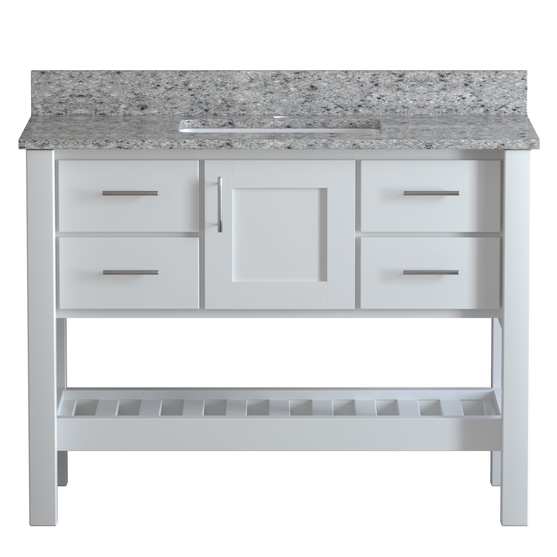 USA Patriot 48 Inch White Bathroom Vanity - Pepper Counter - P48W-PEPPER