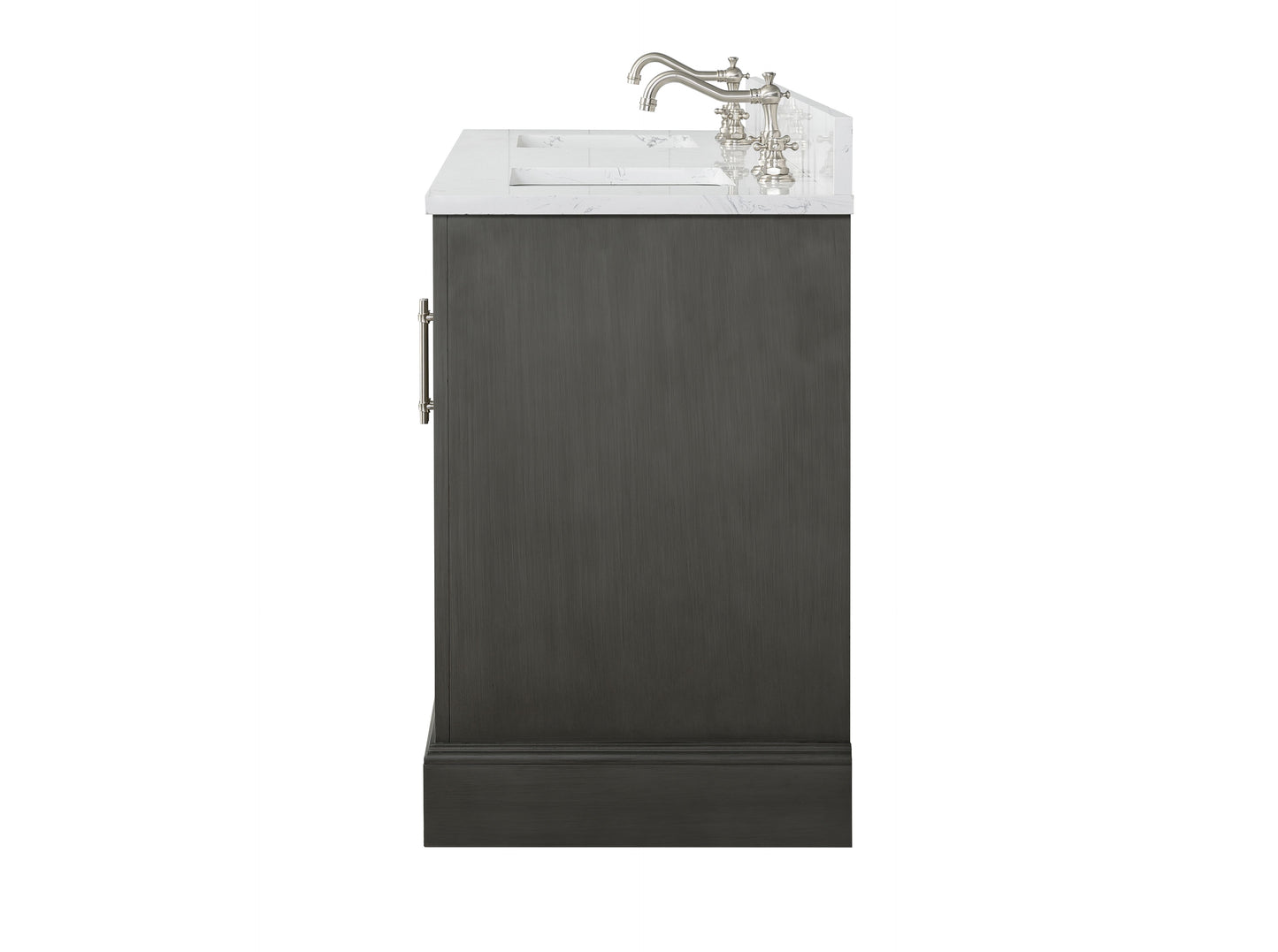 72 Inch Double Sink Bathroom Vanity in Gray with Marble Countertop & Backsplash - Vanity Art VA5072-DSG