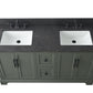 60 Inch Double Sink Bathroom Vanity in Vintage Green with Marble Countertop & Backsplash - Vanity Art VA5060-DVG