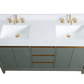 60 Inch Double Sink Bathroom Vanity in Vintage Green with Marble Countertop - Vanity Art VA8060-DVG