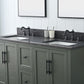 60 Inch Double Sink Bathroom Vanity in Vintage Green with Marble Countertop & Backsplash - Vanity Art VA5060-DVG