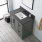 36 Inch Single Sink Bathroom Vanity in Vintage Green with Marble Countertop & Backsplash - Vanity Art VA5036-VG