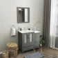 36 Inch Single Sink Bathroom Vanity in Gray with Ceramic Countertop - Vanity Art VA3024-36G