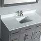 48 Inch Single Sink Bathroom Vanity in Gray with White Marble Countertop - Vanity Art VA1048G