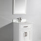 24 Inch Single Sink Bathroom Vanity in White with White Marble Countertop - Vanity Art VA1024W