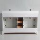 60 Inch Double Sink Bathroom Vanity in White with White Marble Countertop - Vanity Art VA1060DW