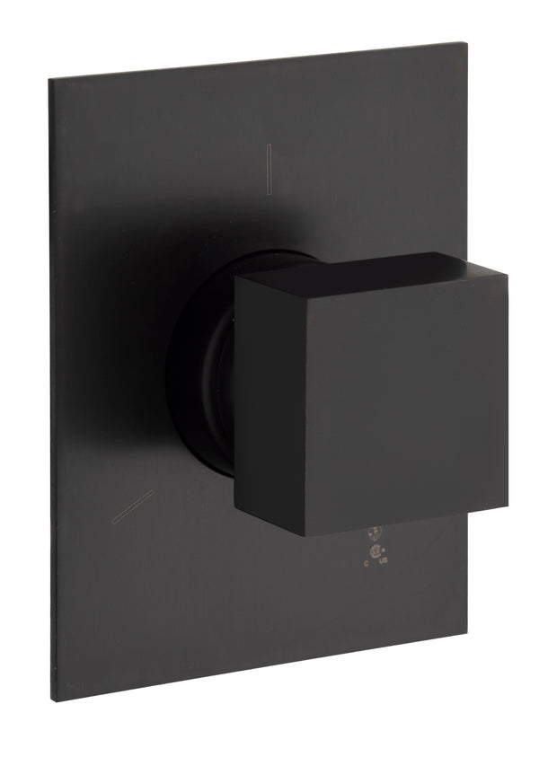 Latoscana Quadro 3-Way Diverter Trim in Matte Black - QUBL425