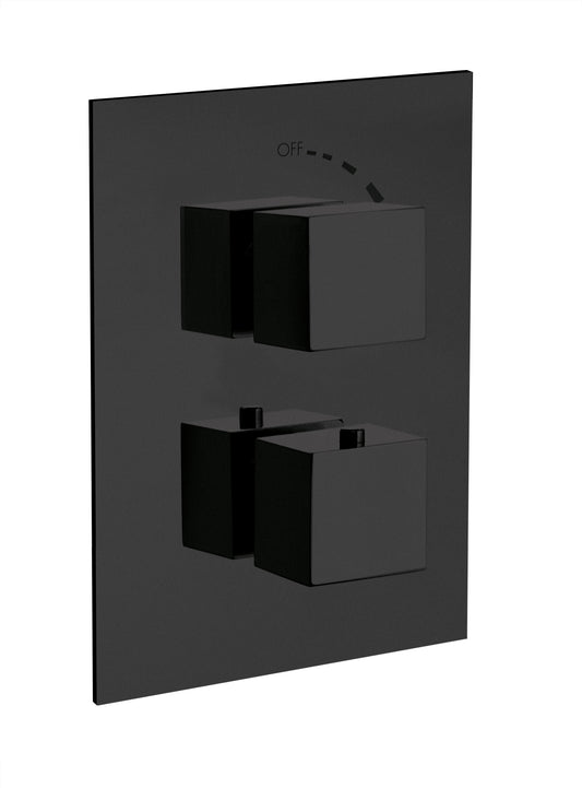 LaToscana QUBL690 QUADRO Thermostatic Shower Set TRIM in Matte Black