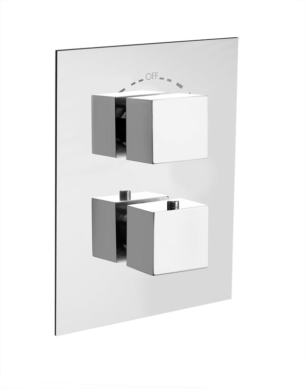 LaToscana QUCR691 QUADRO Thermostatic Tub and Shower Set TRIM in Polished Chrome