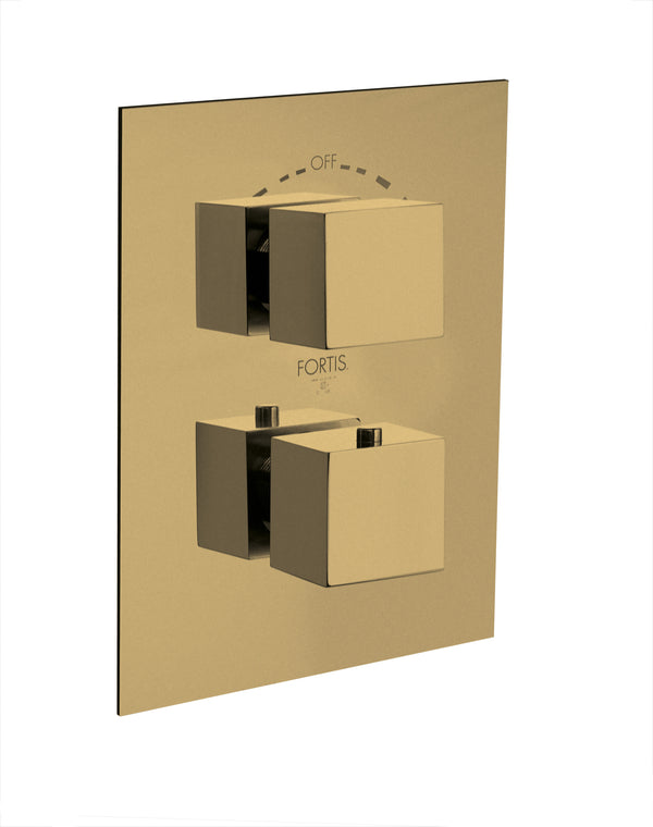 LaToscana QUOK691 QUADRO Thermostatic Tub and Shower Set TRIM in Matte Gold