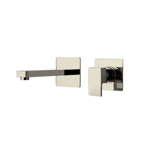 LaToscana QUPW208 QUADRO Single-Lever Handle Wall-Mount Lavatory Faucet in Brushed Nickel