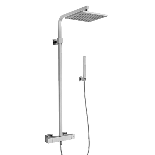 LaToscana QUBL689 QUADRO Brass Shower Column with Thermostatic Mixer in Matte Black