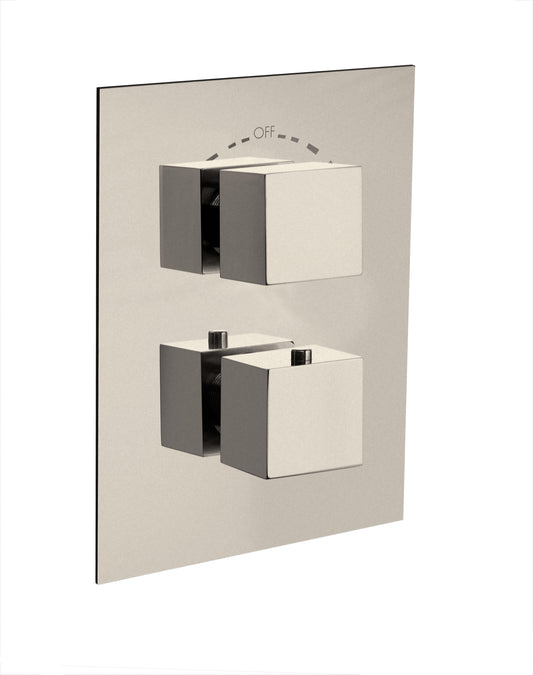 LaToscana QUPW691 QUADRO Thermostatic Tub and Shower Set TRIM in Brushed Nickel