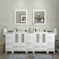 84 Inch Double Sink Bathroom Vanity in White with Ceramic Countertop - Vanity Art VA3024-84W