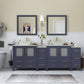 84 Inch Double Sink Bathroom Vanity in Blue with Marble Countertop - Vanity Art VA3130-84B