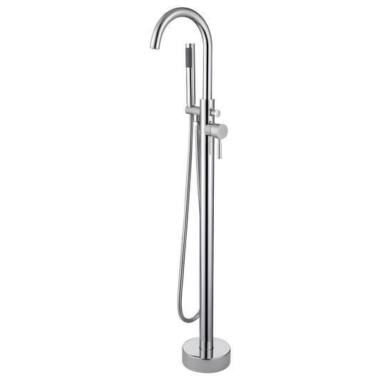 Floor Mounted Round Bathtub Filler - Chrome (RA-9213CR)