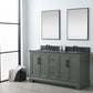 60 Inch Double Sink Bathroom Vanity in Vintage Green with Marble Countertop & Backsplash - Vanity Art VA5060-DVG