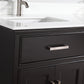 72 Inch Single Sink Bathroom Vanity in Espresso with White Marble Countertop - Vanity Art VA1072DE