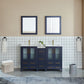 60 Inch Double Sink Bathroom Vanity in Blue with Ceramic Countertop - Vanity Art VA3024-60B