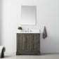 36 Inch Single Sink Bathroom Vanity in Gray with Marble Countertop & Backsplash - Vanity Art VA5036-SG