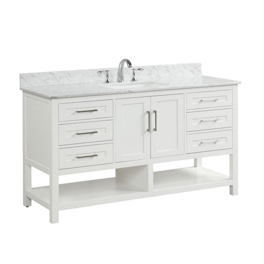 Santorini 60" Vanity Single Sink Dove White (RA-VS6021S-DS)