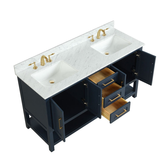 Santorini 60" Vanity Double Sinks Aria Blue (RA-VS6021D-AB)