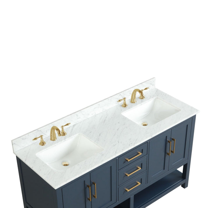 Santorini 60" Vanity Double Sinks Aria Blue (RA-VS6021D-AB)