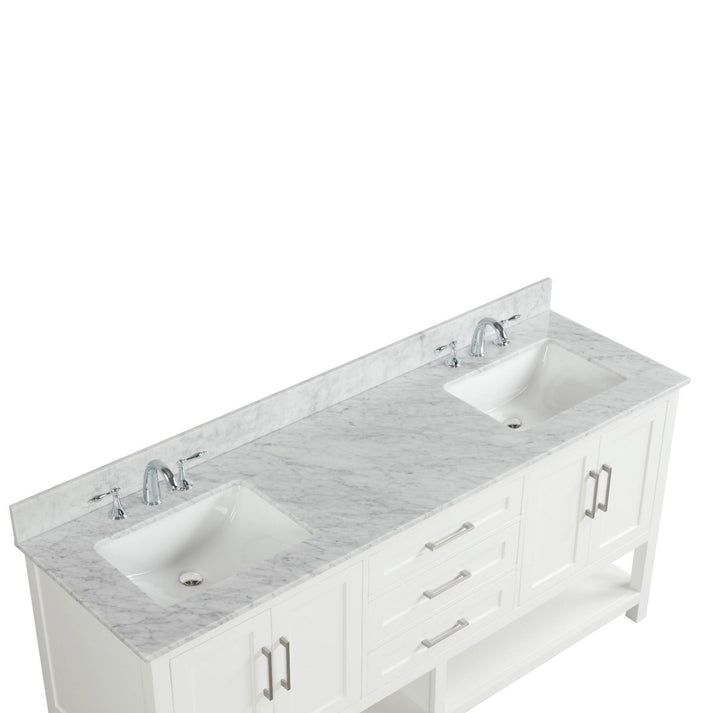 Santorini 72" Vanity Double Sinks Dove White (RA-VS7221D-DS)