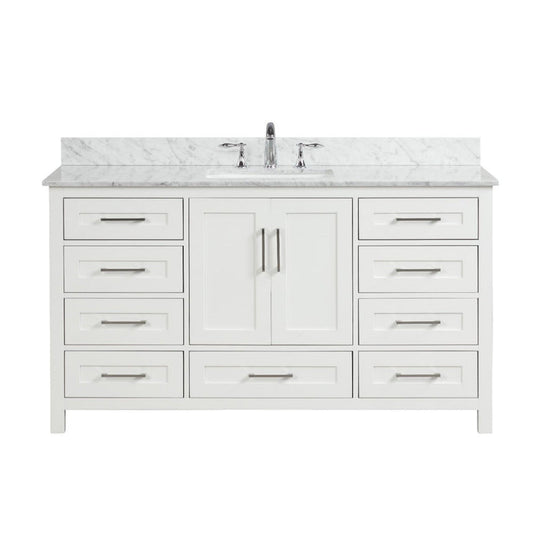 Valencia 60" Vanity Single Sink Dove White (RA-VV6021S-DS)