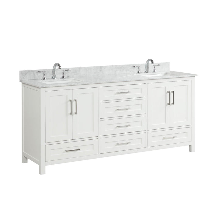 Valencia 72" Vanity Double Sinks Dove White (RA-VV7221D-DS)