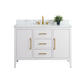 48 Inch Single Sink Bathroom Vanity in White with Marble Countertop - Vanity Art VA9048-W