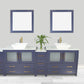 96 Inch Double Sink Bathroom Vanity in Blue with Marble Countertop - Vanity Art VA3136-96B