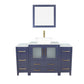 54 Inch Single Sink Bathroom Vanity in Blue with Marble Countertop - Vanity Art VA3130-54B