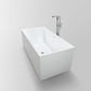 67 Inch Freestanding White Acrylic Bathtub with Overflow And Pop-Up Drain - Vanity Art VA6813B-L-PC