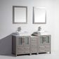 60 Inch Double Sink Bathroom Vanity in Gray with Marble Countertop - Vanity Art VA3124-60G