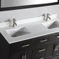 60 Inch Double Sink Bathroom Vanity in Espresso with White Marble Countertop - Vanity Art VA1060DE